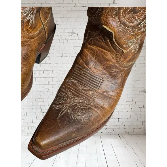 Justin L4332 Women's size 7 B Western Cowgirl Damiana Leather Snipped Toe Boots - Picture 13 of 16